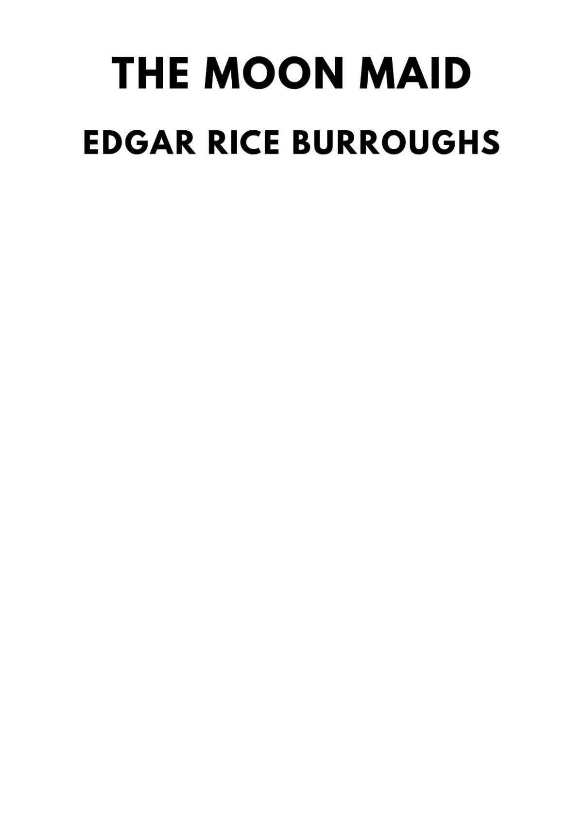 The Moon Maid Edgar Rice Burroughs