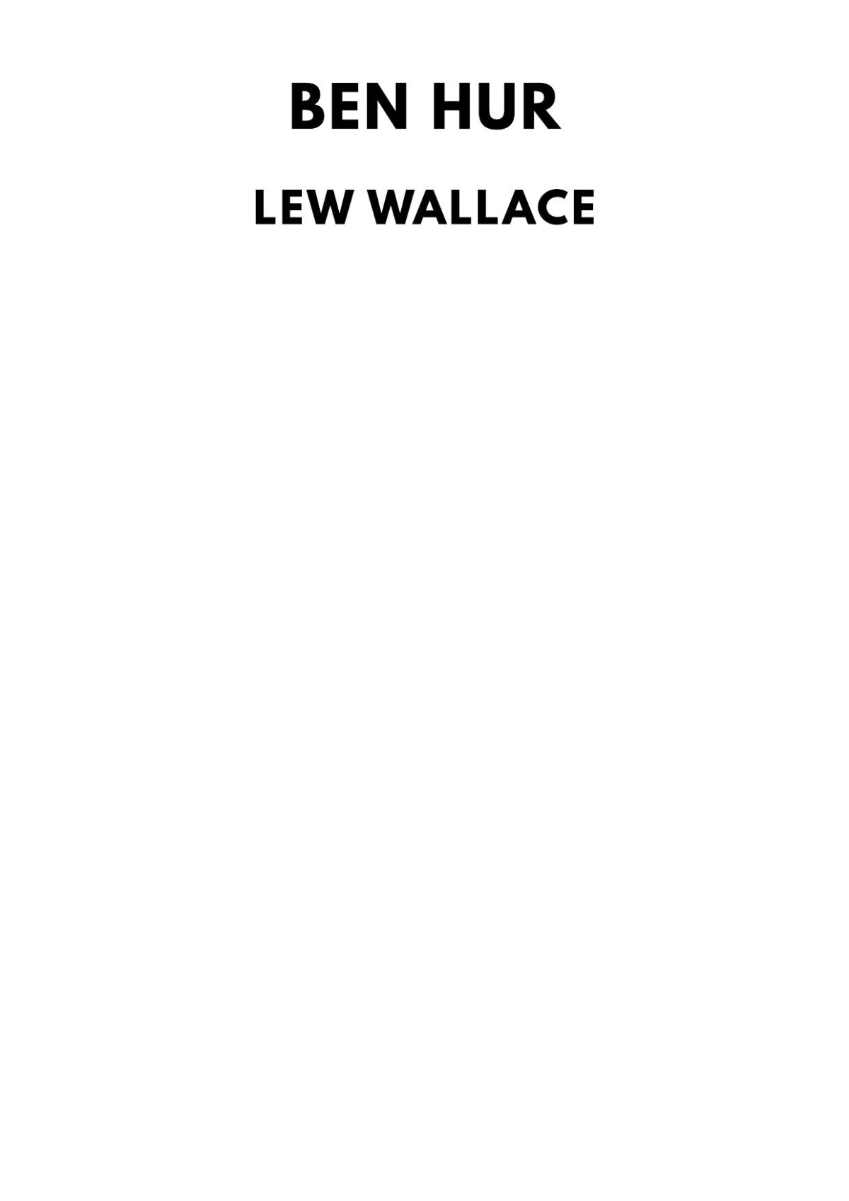 Ben Hur Lew Wallace