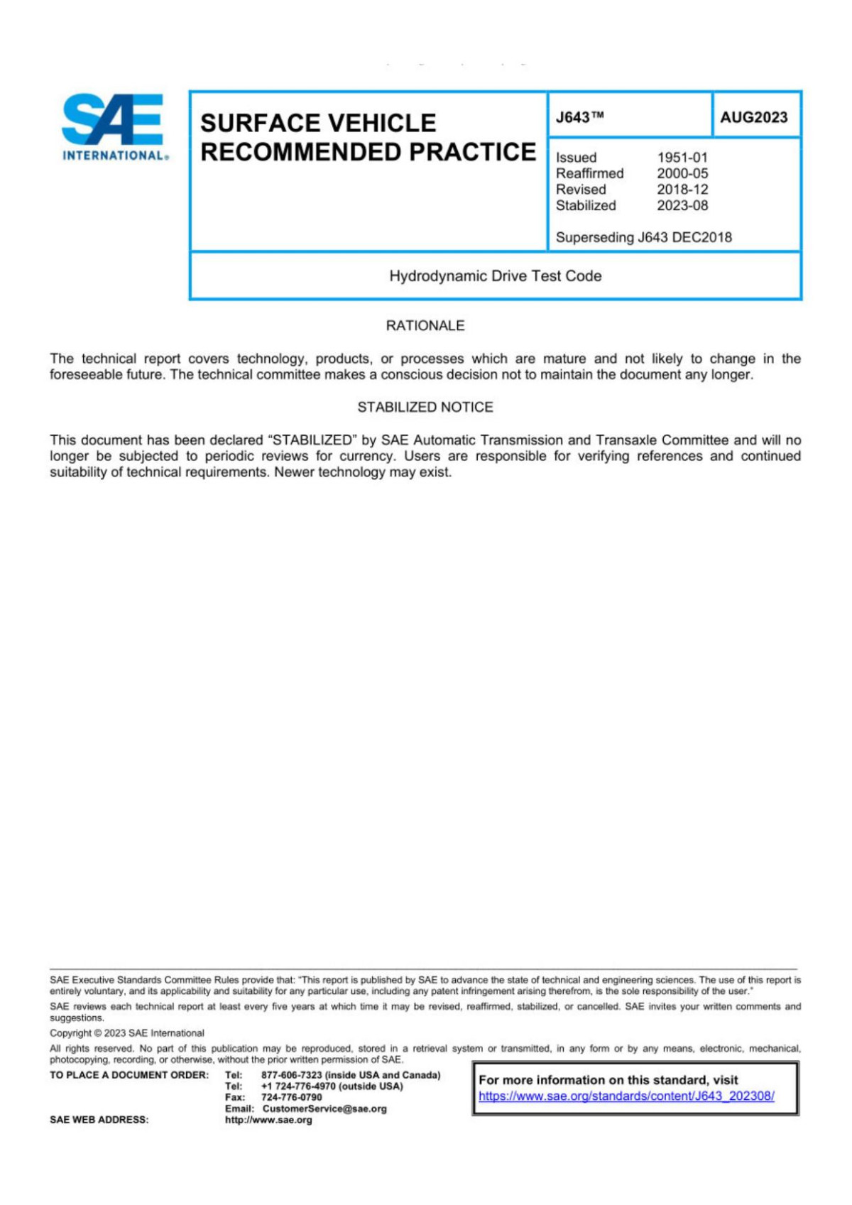 Hydrodynamic Drive Test Codestabilized Aug 2023 Sae