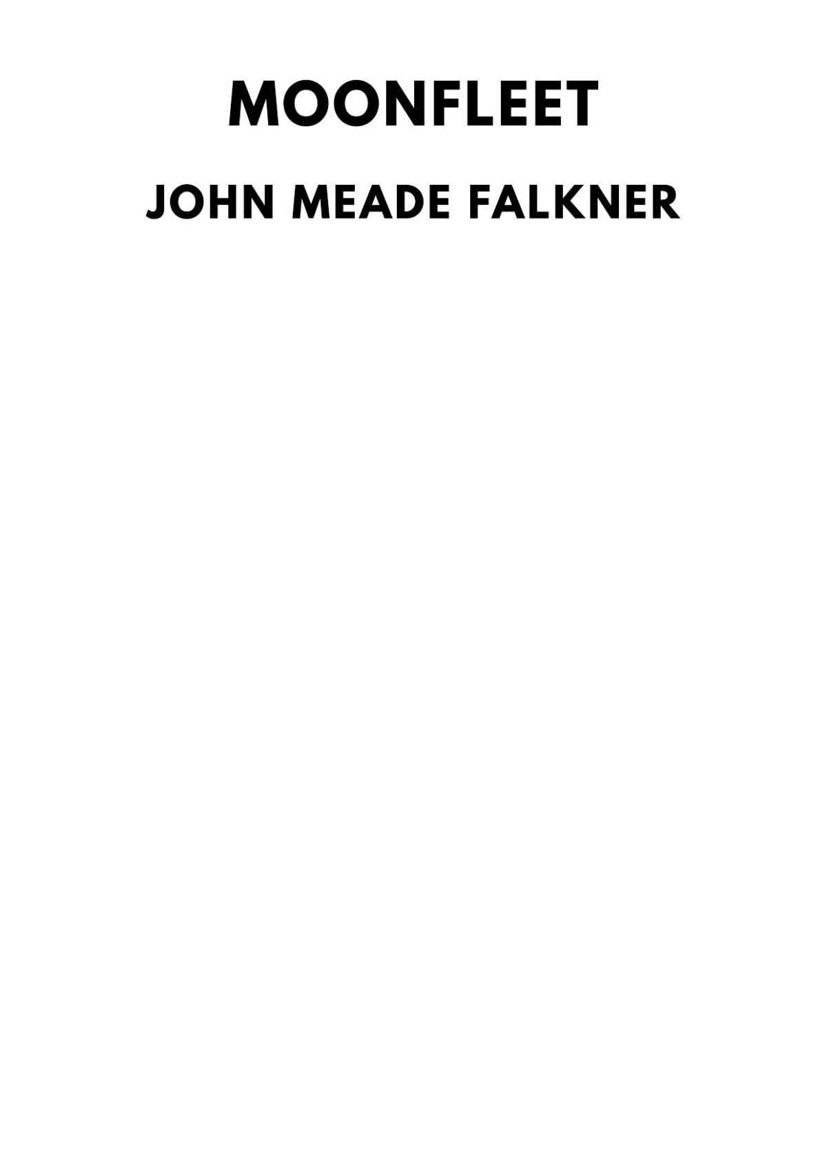 Moonfleet John Meade Falkner