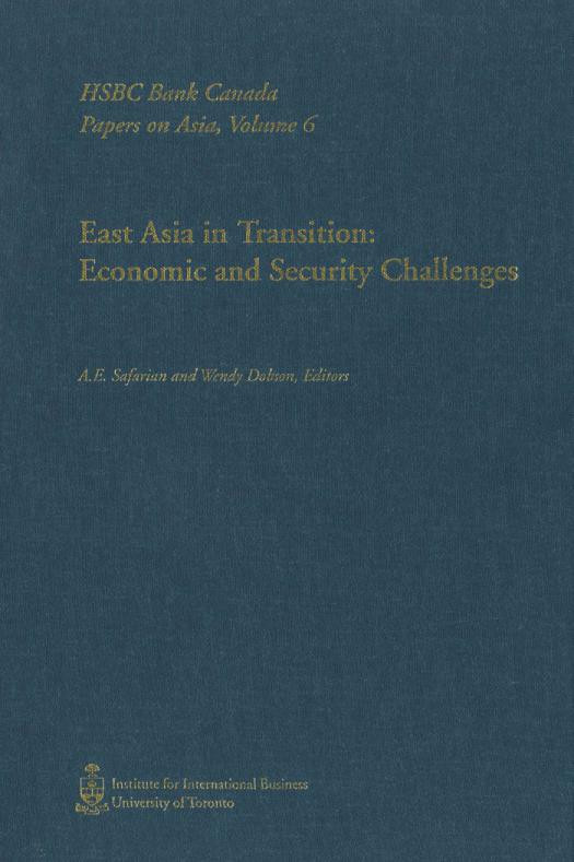 East Asia In Transition Economic And Security Challenges 1st Edition Wendy Dobson A E Safarian
