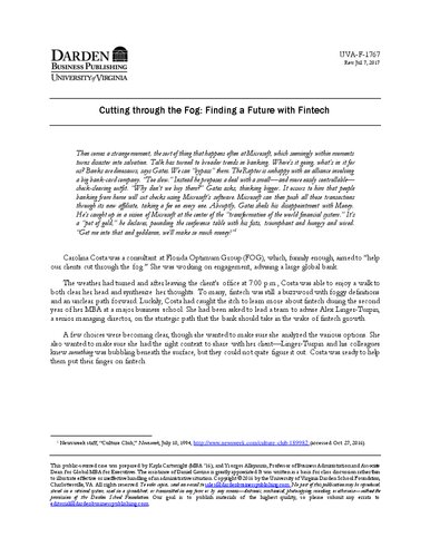 Cutting Through The Fog Finding A Future With Fintech Kayla Cartwright Yiorgos Allayannis George Allayannis George Yiorgos Allayannis