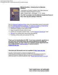 Midsize Facilities The Infrastructure For Materials Research 1st Edition National Research Council Division On Engineering And Physical Sciences Board On Physics And Astronomy Solid State Sciences Committee Committee On Smaller Facilities