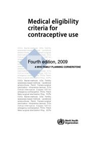 Medical Eligibility Criteria For Contraceptive Use 4th Edition World Health Organization World Health Organization