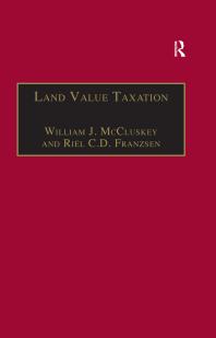 Land Value Taxation An Applied Analysis 1st Edition William J Mccluskey Ril C D Franzsen
