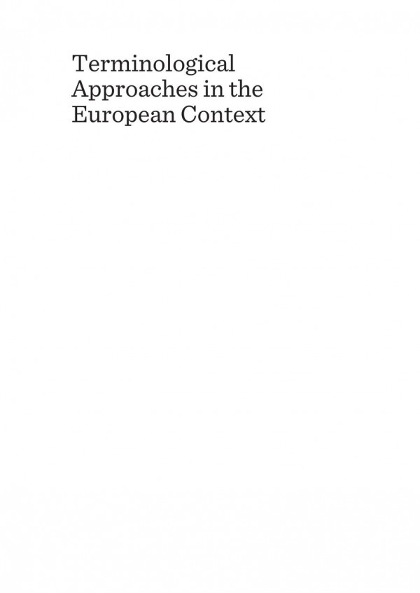 Terminological Approaches In The European Context 1st Edition Paola Faini