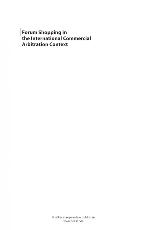 Forum Shopping In The International Commercial Arbitration Context 1st Edition Franco Ferrari