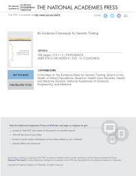 An Evidence Framework For Genetic Testing 1st Edition