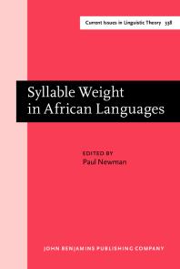 Syllable Weight In African Languages 1st Edition Paul Newman