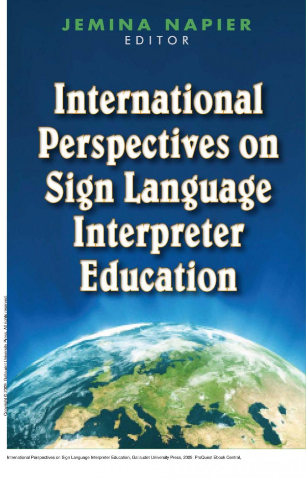 International Perspectives On Sign Language Interpreter Education 1st Edition Jemina Napier