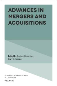 Advances In Mergers And Acquisitions 1st Edition Sydney Finkelstein Cary L Cooper