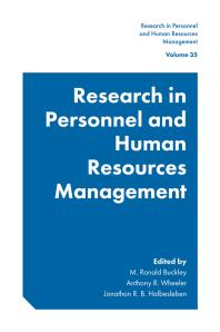 Research In Personnel And Human Resources Management 1st Edition M Ronald Buckley Anthony R Wheeler Jonathon R B Halbesleben