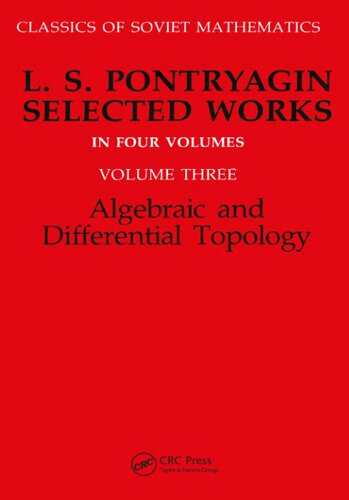 Selected Works Vol 3 Algebraic And Differential Topology Pontryagin Ls