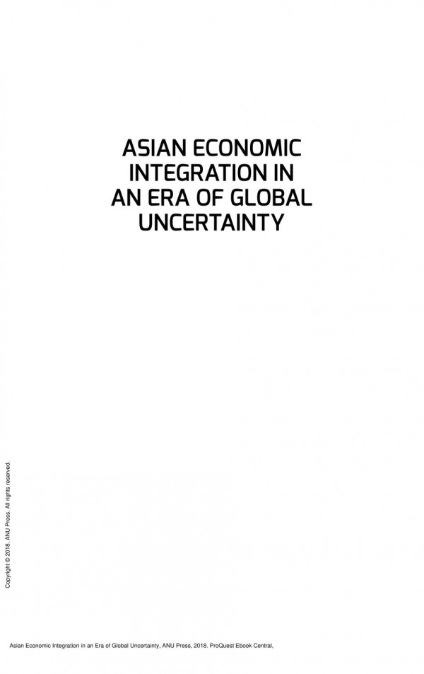 Asian Economic Integration In An Era Of Global Uncertainty 1st Edition Shiro Armstrong Tom Westland