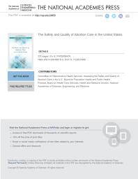 The Safety And Quality Of Abortion Care In The United States 1st Edition And Medicine Engineering National Academies Of Sciences Health And Medicine Division Board On Health Care Services Board On Population Health And Public Health Practice Committee On Reproductive Health Services Assessing The Safety And Quality Of Abo
