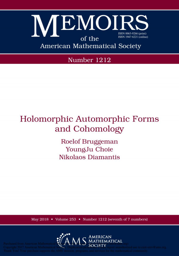 Holomorphic Automorphic Forms And Cohomology 1st Edition Roelof Bruggeman Youngju Choie Nikolaos Diamantis