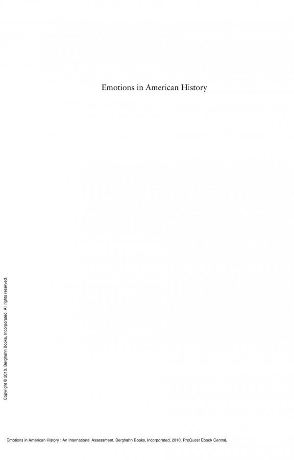 Emotions In American History An International Assessment 1st Edition Jessica C E Gienowhecht