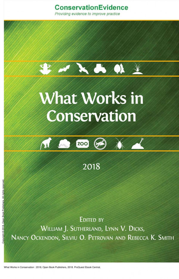 What Works In Conservation 2018 1st Edition William J Sutherland Lynn V Dicks Nancy Ockendon