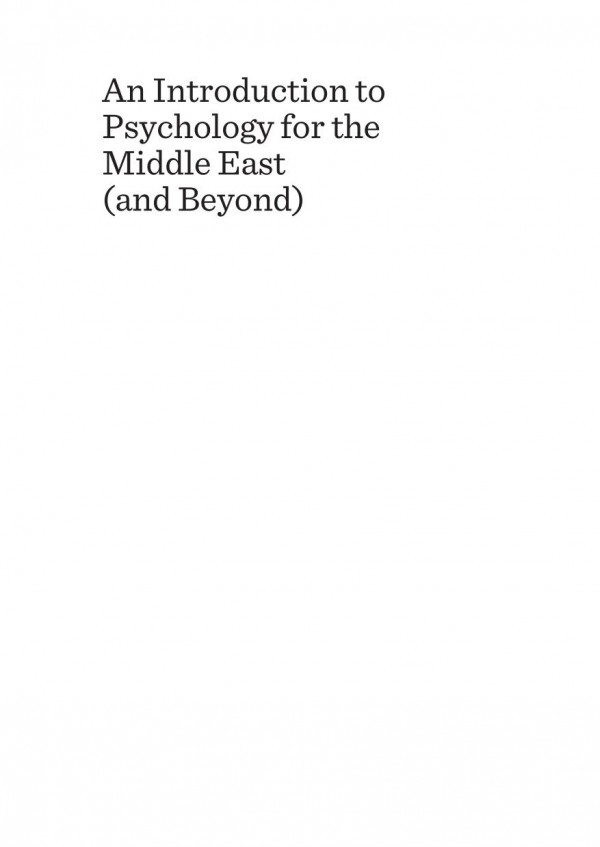 An Introduction To Psychology For The Middle East And Beyond 1st Edition Louise Lambert Nausheen Pashazaidi