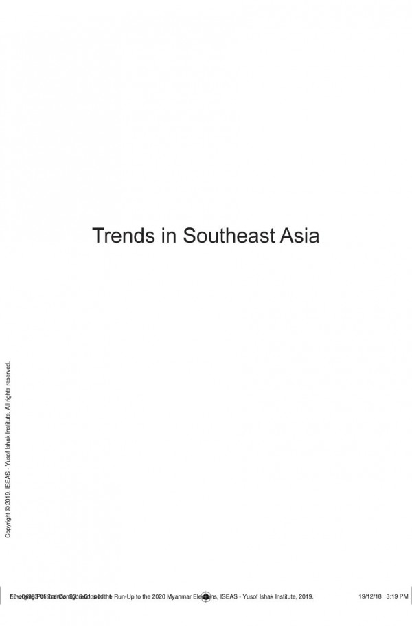 Emerging Political Configurations In The Runup To The 2020 Myanmar Elections 1st Edition Aung Aung