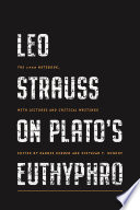 Leo Strauss On Platos Euthyphro Hannes Kerber Svetozar Y Minkov