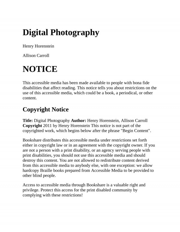 Digital Photography A Basic Manual Henry Horenstein