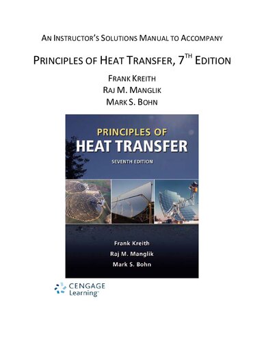 Principles Of Heat Transfer Solutions Manual 7th Edition 7th Edition Frank Kreith
