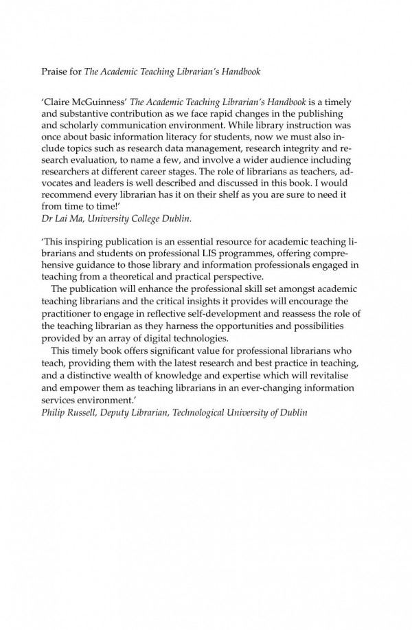The Academic Teaching Librarians Handbook Claire Mcguinness