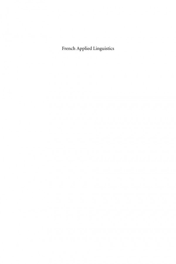 French Applied Linguistics 1st Edition Dalila Ayoun