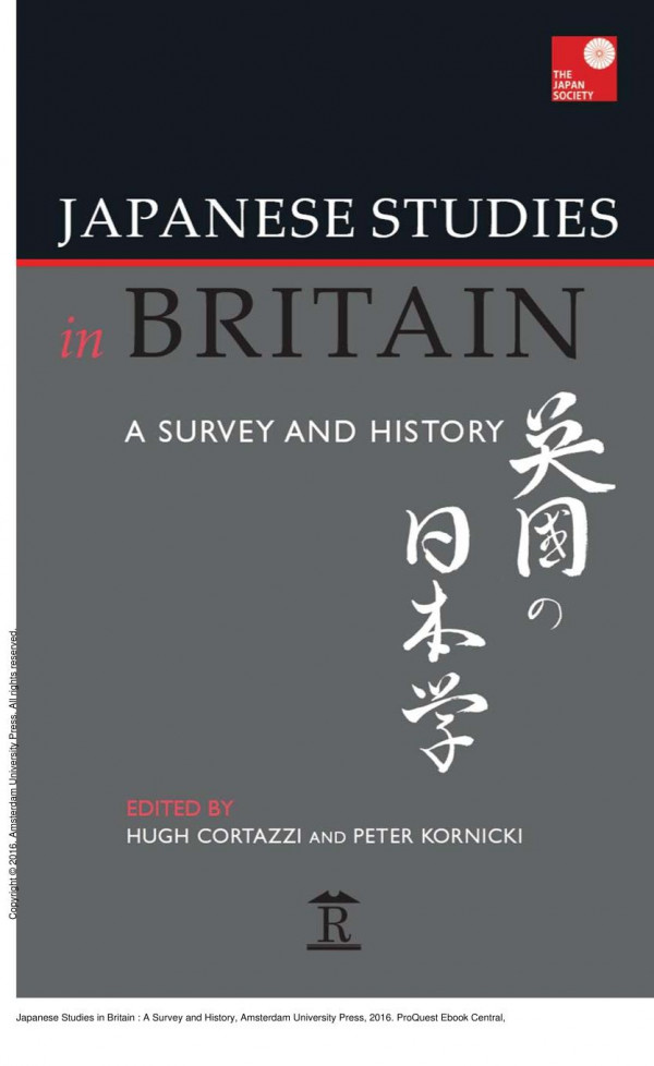 Japanese Studies In Britain A Survey And History 1st Edition Hugh Cortazzi Peter Kornicki