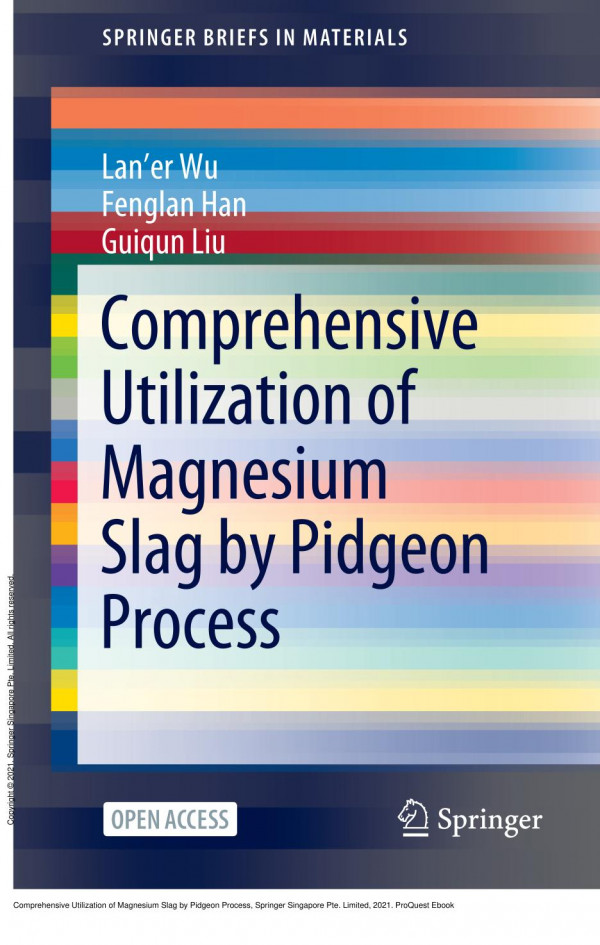 Comprehensive Utilization Of Magnesium Slag By Pidgeon Process 1st Edition Laner Wu