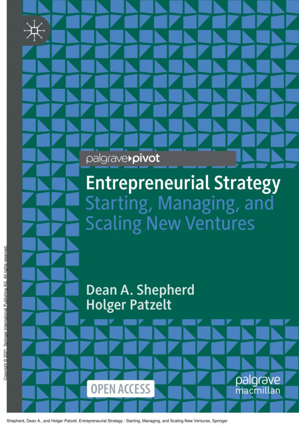 Entrepreneurial Strategy Starting Managing And Scaling New Ventures 1st Edition Dean A Shepherd Holger Patzelt