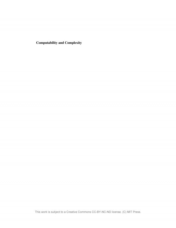 Computability And Complexity Hubie Chen