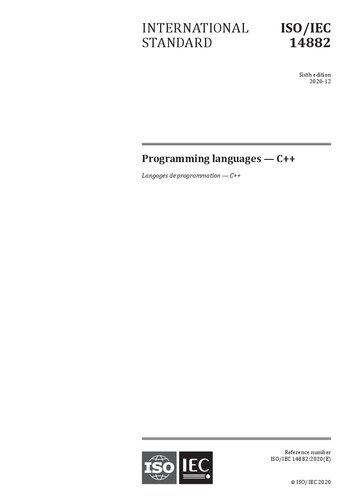 Isoiec 148822020 Information Technology Programming Languages C 6th Edition Iso