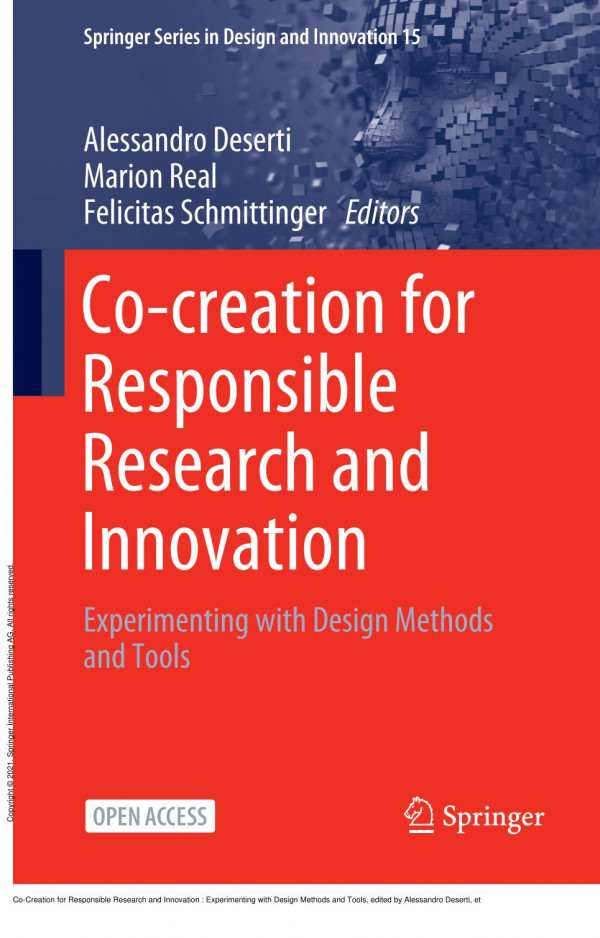Cocreation For Responsible Research And Innovation Experimenting With Design Methods And Tools 1st Edition Alessandro Deserti