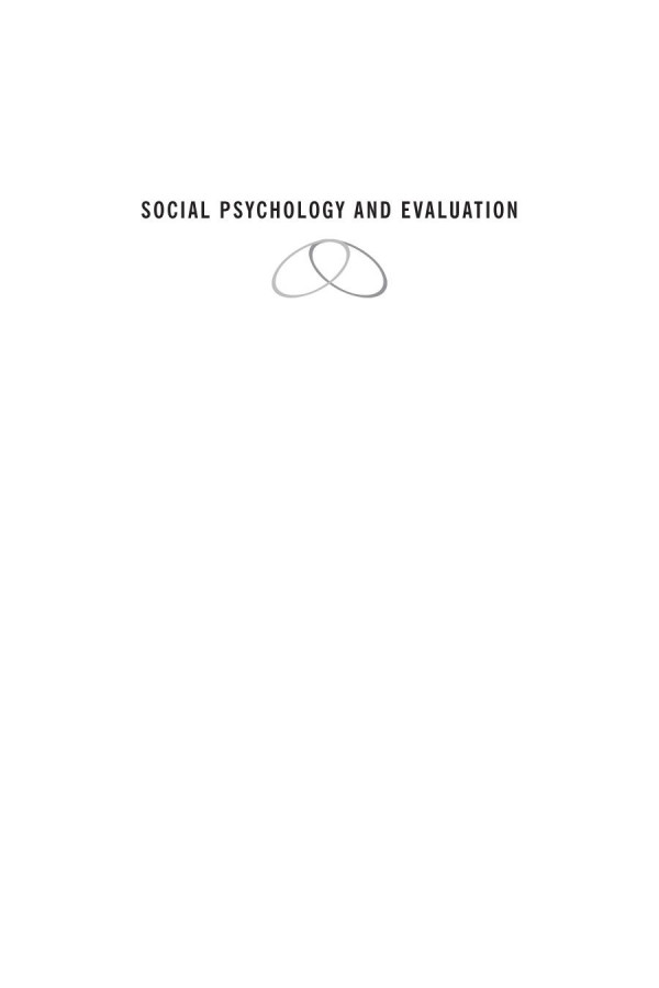 Social Psychology And Evaluation 1st Edition Melvin M Mark Stewart I Donaldson Bernadette Campbell