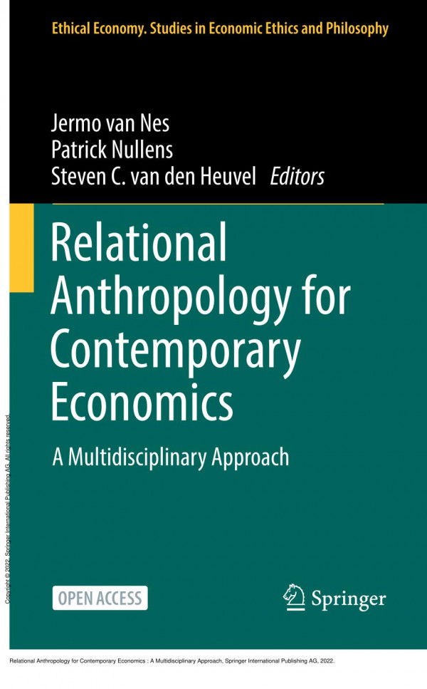 Relational Anthropology For Contemporary Economics A Multidisciplinary Approach 1st Edition Jermo Van Nes