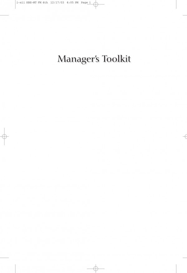Managers Toolkit The 13 Skills Managers Need To Succeed Harvard Business School Press