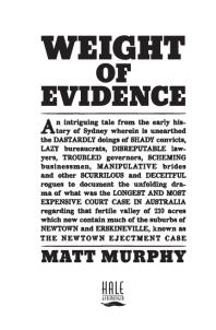 Weight Of Evidence 1st Edition Matt Murphy