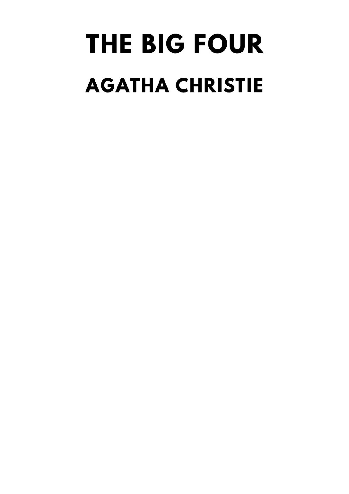 The Big Four Agatha Christie