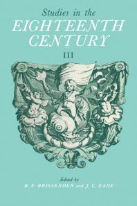 Studies In The Eighteenth Century Iii Papers Presented At The Third David Nichol Smith Memorial Seminar Canberra 1973 1st Edition R F Brissenden J C Eade