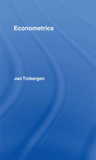 Econometrics 1st Edition Jan Tinbergen