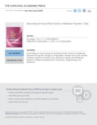 Accounting For Social Risk Factors In Medicare Payment Data 1st Edition And Medicine Engineering National Academies Of Sciences Health And Medicine Division Board On Health Care Services Board On Population Health And Public Health Practice Committee On Accounting For Socioeconomic Status In Medicare Payment Programs