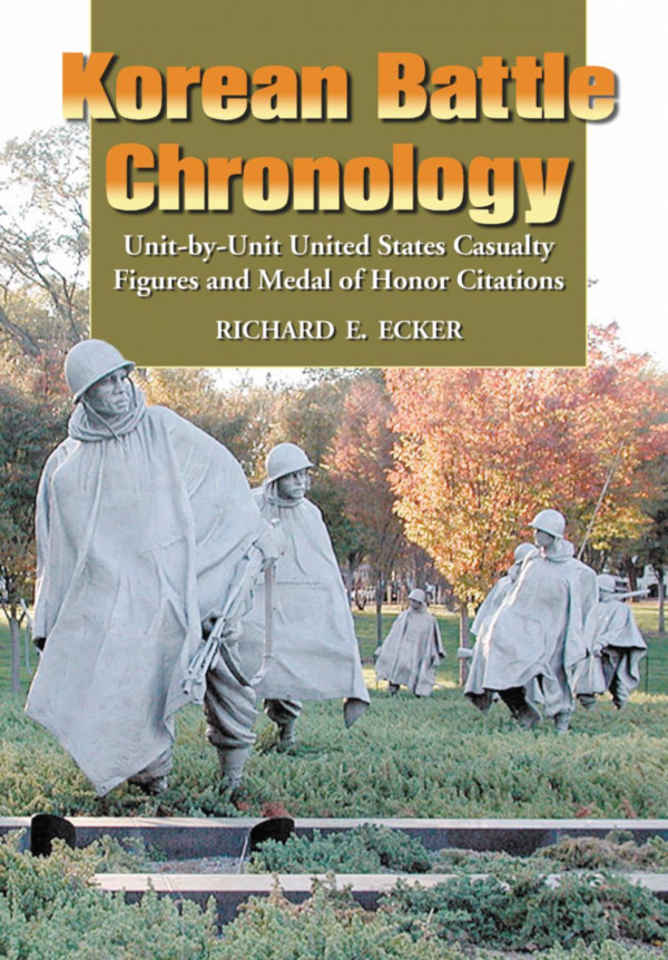 Korean Battle Chronology Unitbyunit United States Casualty Figures And Medal Of Honor Citations 1st Edition Richard E Ecker