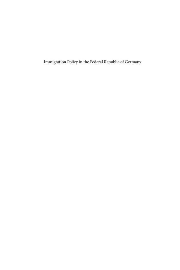 Immigration Policy In The Federal Republic Of Germany Negotiating Membership And Remaking The Nation Douglas B Klusmeyer Demetrios G Papademetriou