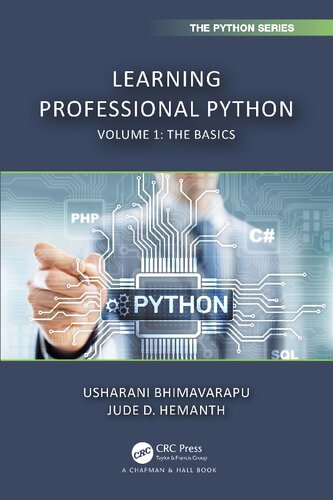 Learning Professional Python Volume 1 The Basics Usharani Bhimavarapu Jude D Hemanth