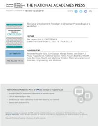 The Drug Development Paradigm In Oncology Proceedings Of A Workshop 1st Edition And Medicine Engineering National Academies Of Sciences Health And Medicine Division Board On Health Care Services National Cancer Policy Forum Sharyl J Nass Margie Patlak Erin Balogh Amanda Wagner Gee