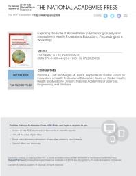 Exploring The Role Of Accreditation In Enhancing Quality And Innovation In Health Professions Education Proceedings Of A Workshop 1st Edition And Medicine Engineering National Academies Of Sciences Health And Medicine Division Board On Global Health Global Forum On Innovation In Health Professional Education Megan M Perez Patricia A Cuff