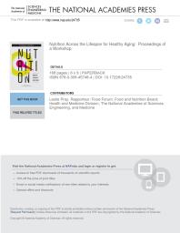 Nutrition Across The Lifespan For Healthy Aging Proceedings Of A Workshop 1st Edition And Medicine Engineering National Academies Of Sciences Health And Medicine Division Food And Nutrition Board Food Forum Leslie Pray