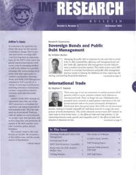 Imf Research Bulletin September 2003 1st Edition International Monetary Fund